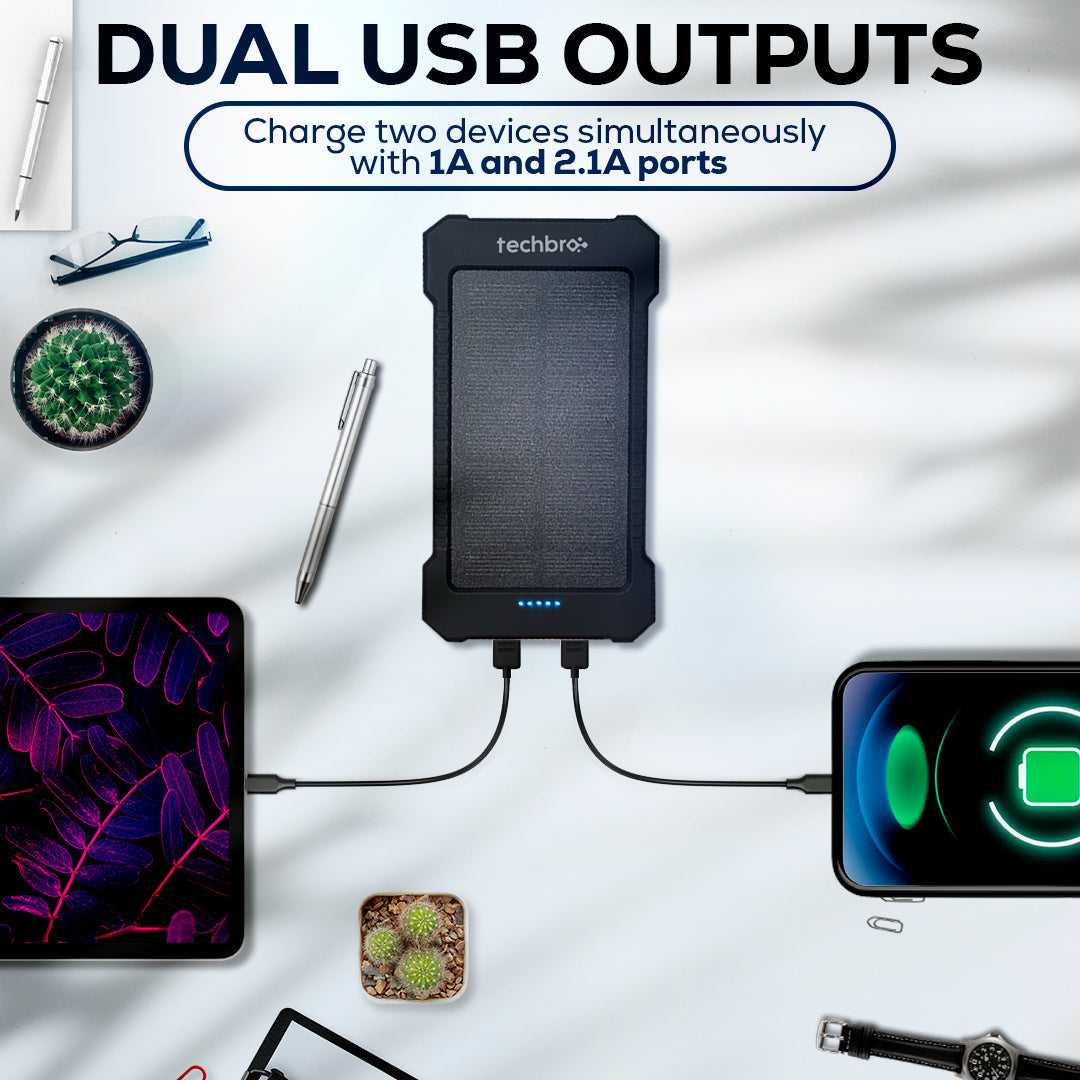 TechBro - 10,000mAh Solar Power Bank.