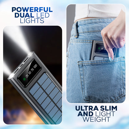 TechBro - 20,000mAh Solar Power Bank with Universal Charging Cables